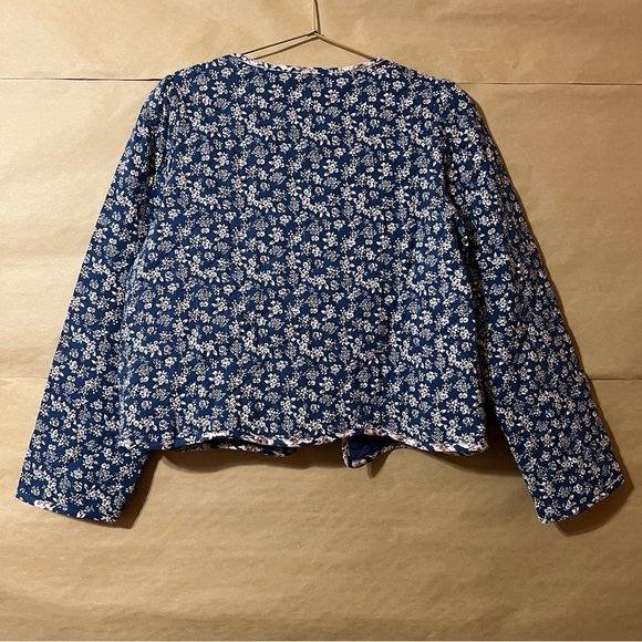 Listicle | NWOT Ditzy Floral Print Bow Tie Front Quilted Jacket Coat Size L - Picture 9 of 13